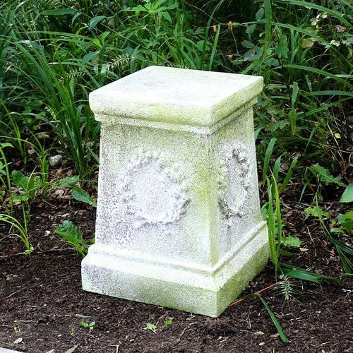 Wreath Pedestal Statue (18 - Inch) Side Angle
