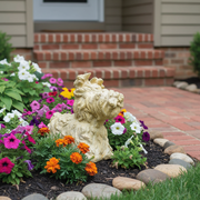 Yorkie Dog Garden Statue (5 - Inch) Side Angle