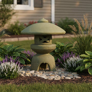 Yukimi Japanese Lantern Statue (21 - Inch) Side Angle