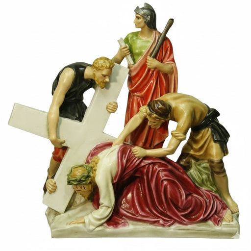 Jesus Falls the Second Time Catholic Statue (25 - Inch) - Bella Statues