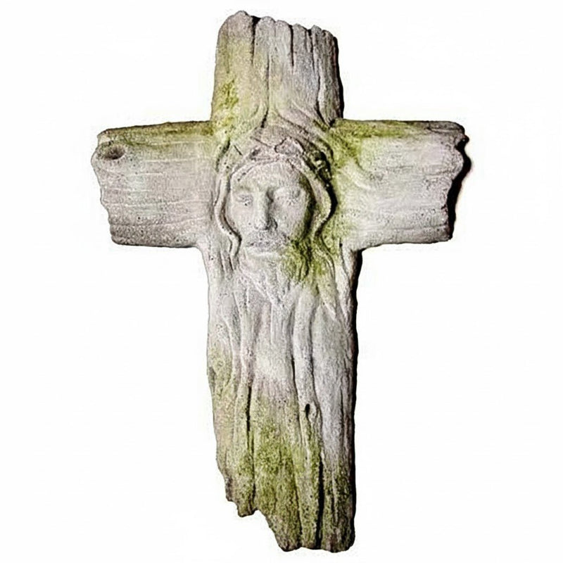 Christ's Face on Cross Outdoor Catholic Statue (16 - Inch) - Bella Statues