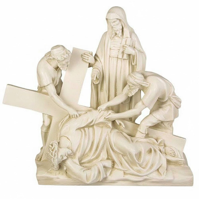 Jesus Falls the Third Time Outdoor Catholic Statue (27 - Inch) - Bella Statues