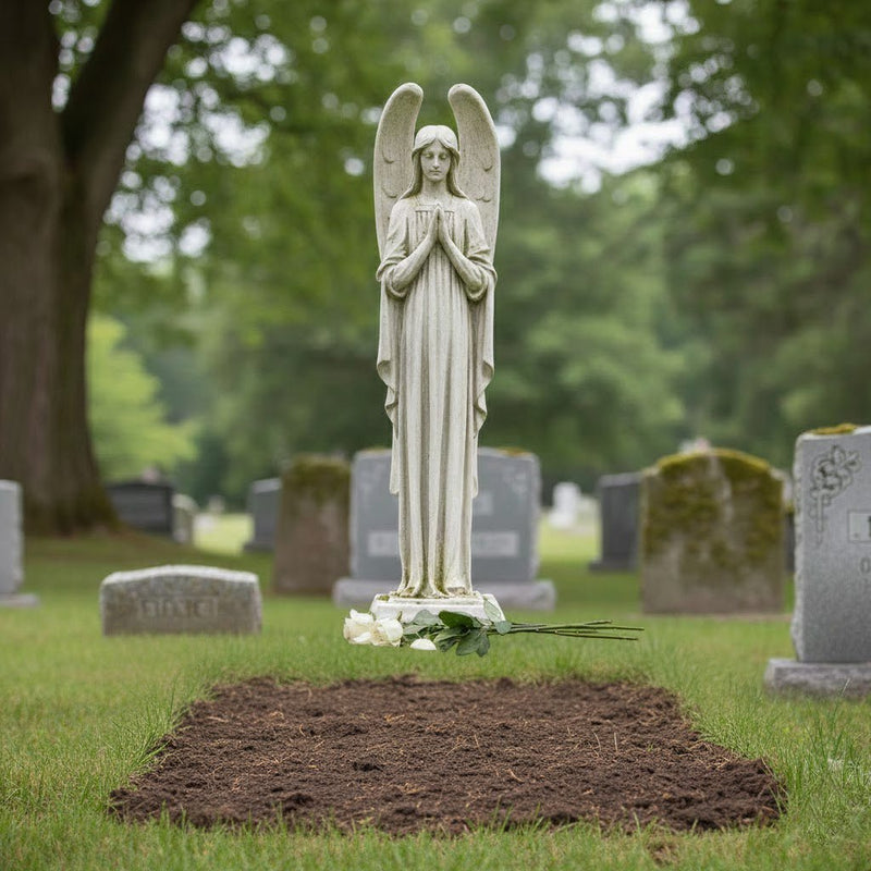 Somber Angel Outdoor Statue (40 - Inch) - Bella Statues